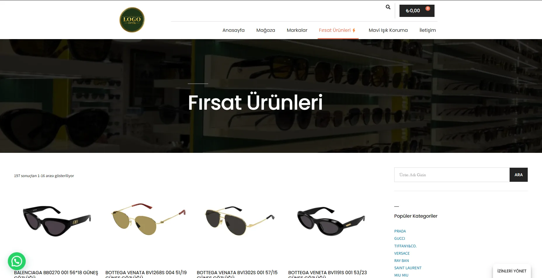 logo optik e-ticaret websitesi